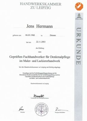 Urkunde Handwerkskammer